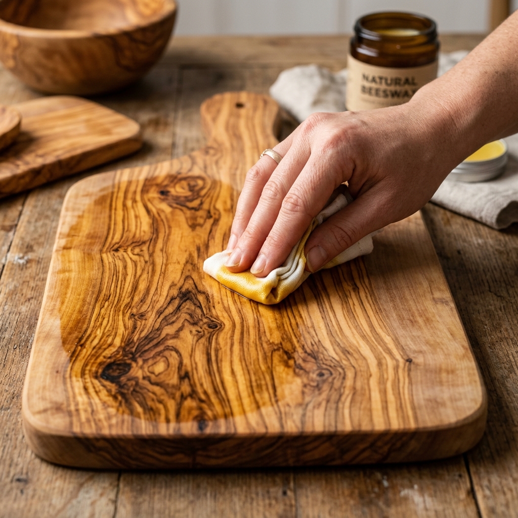 Oiling Stage - CHITRA olive wood production process step 03